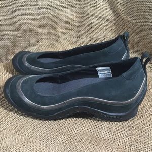 Merrell Black Leather Plaza Ballet Wedge